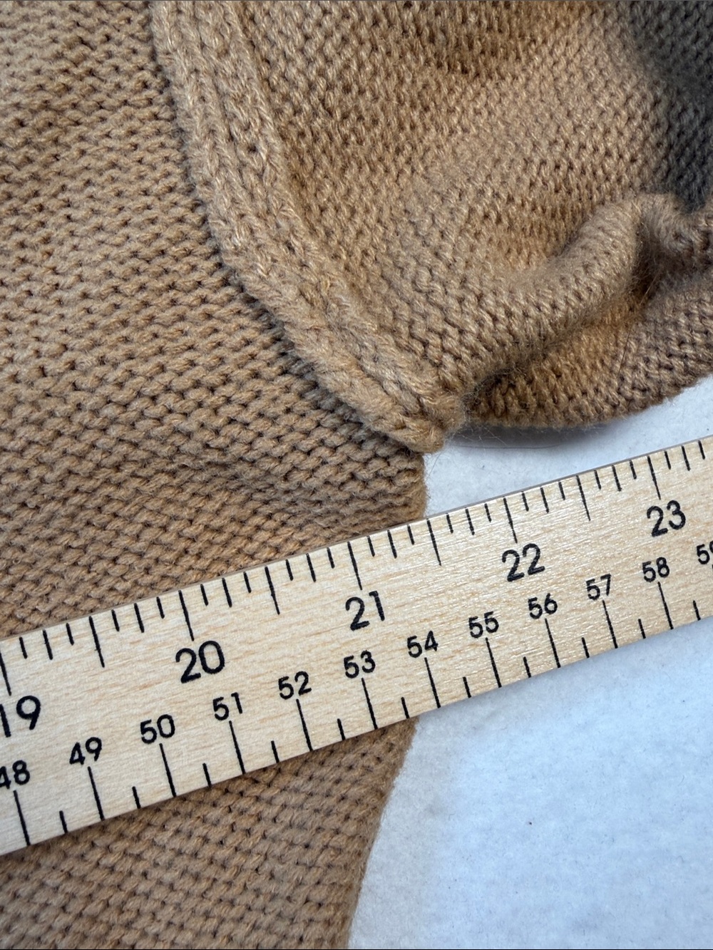 Forever 21 Camel and Cream Varsity Cropped Sweater Medium Light Academia Preppy - Picture 8 of 10
